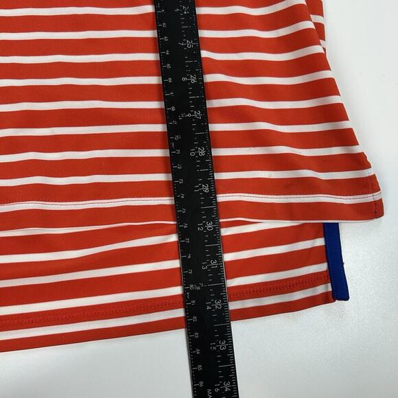 RLX Ralph Lauren Polo Shirt Mens Large Orange Striped Short Sleeve Performance - Picture 3 of 10
